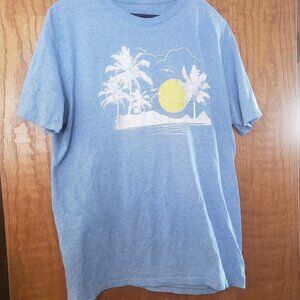 Sonoma Blue Palm Tree Graphic Tee – Large – Soft Cotton Blend